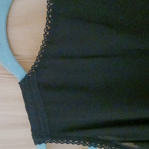 NY&Co.Black dress open shoulder long sleeve Small NWT V Neck pockets eyelet trim - Picture 7 of 7